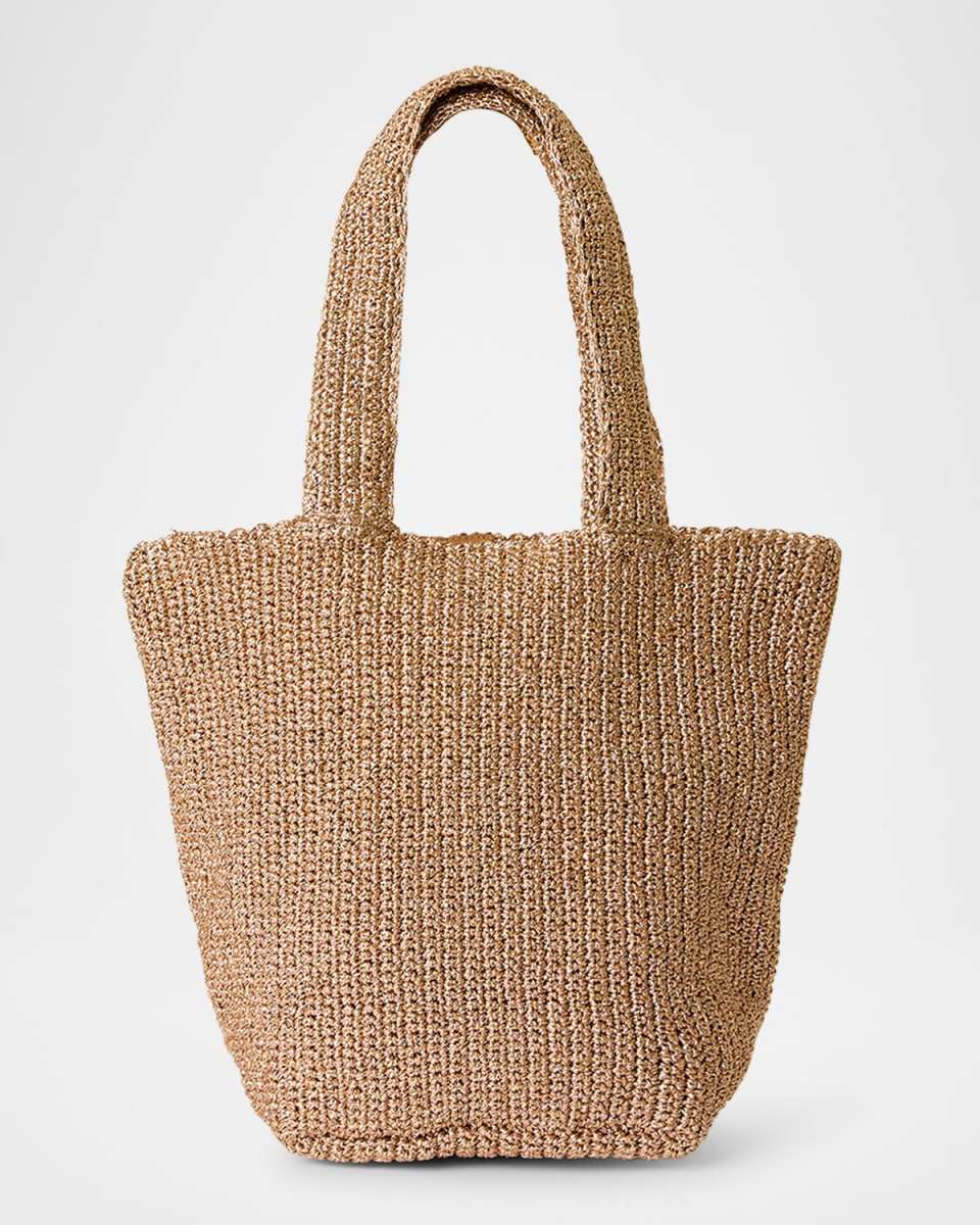 Zinc Metallic Woven Tote Bag